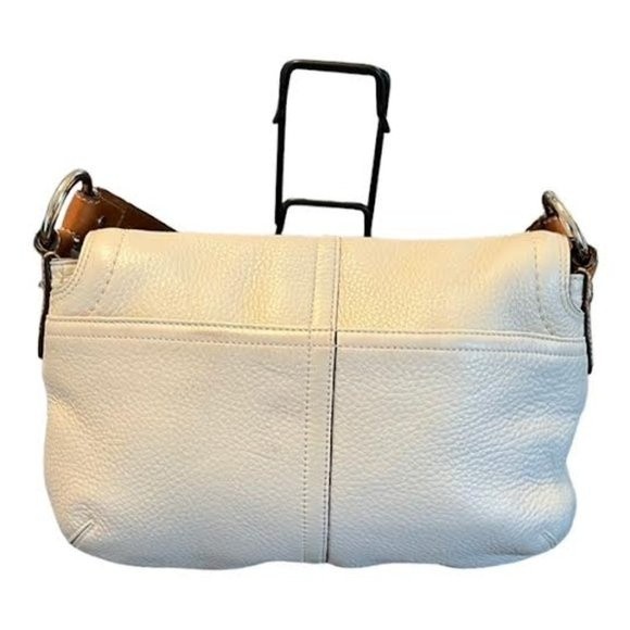 Coach Hampton Soho Satchel Ivory Saddle Leather Buckle Handbag - Picture 4 of 15